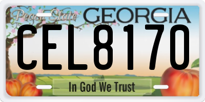 GA license plate CEL8170