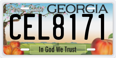 GA license plate CEL8171
