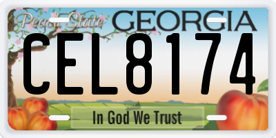 GA license plate CEL8174