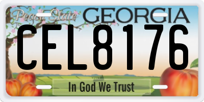 GA license plate CEL8176