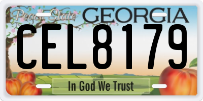 GA license plate CEL8179