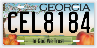 GA license plate CEL8184
