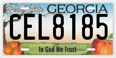 GA license plate CEL8185