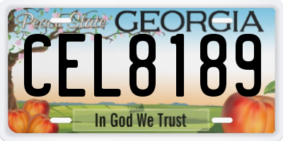 GA license plate CEL8189