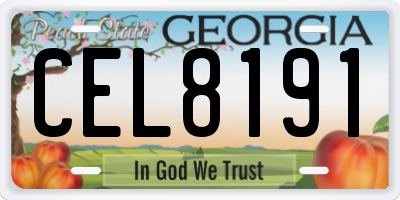 GA license plate CEL8191