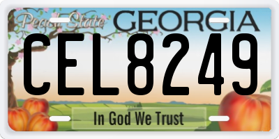 GA license plate CEL8249