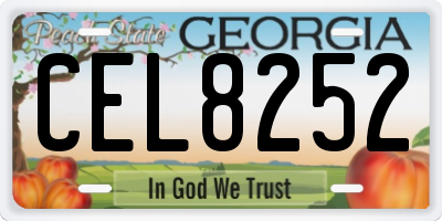 GA license plate CEL8252