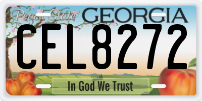 GA license plate CEL8272