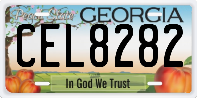 GA license plate CEL8282