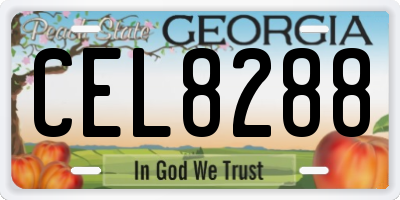 GA license plate CEL8288