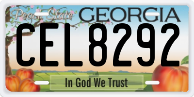 GA license plate CEL8292