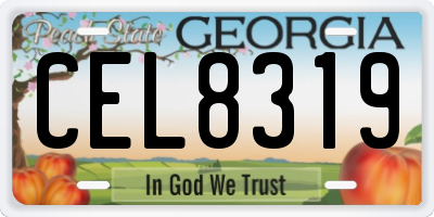 GA license plate CEL8319