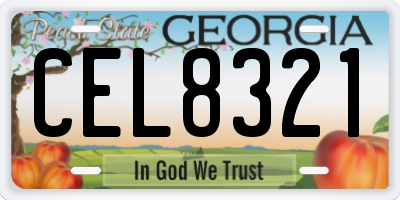 GA license plate CEL8321