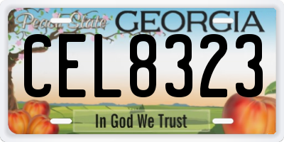 GA license plate CEL8323