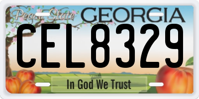GA license plate CEL8329