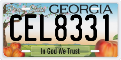 GA license plate CEL8331