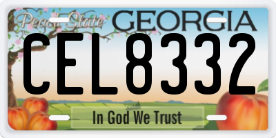 GA license plate CEL8332