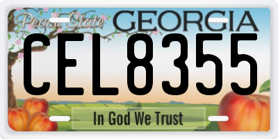 GA license plate CEL8355