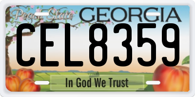 GA license plate CEL8359