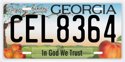 GA license plate CEL8364
