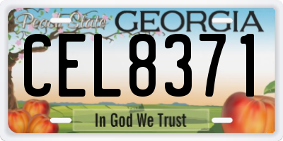 GA license plate CEL8371