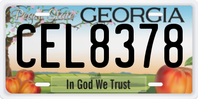 GA license plate CEL8378