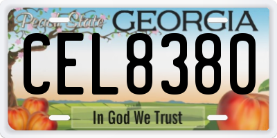 GA license plate CEL8380