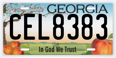 GA license plate CEL8383