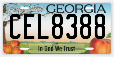 GA license plate CEL8388