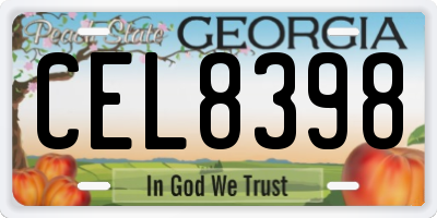 GA license plate CEL8398