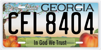 GA license plate CEL8404