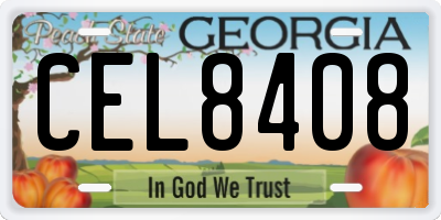 GA license plate CEL8408