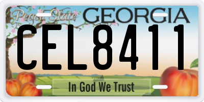 GA license plate CEL8411