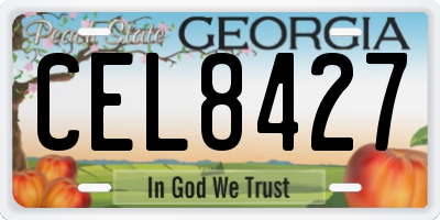 GA license plate CEL8427