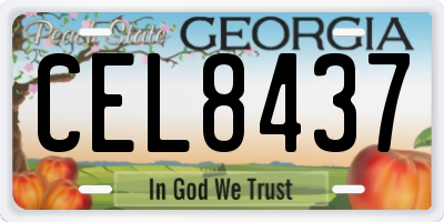 GA license plate CEL8437