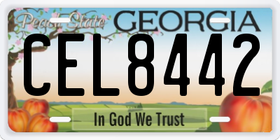 GA license plate CEL8442