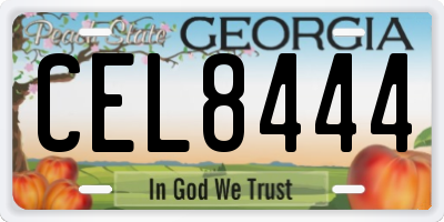 GA license plate CEL8444