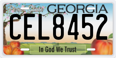 GA license plate CEL8452