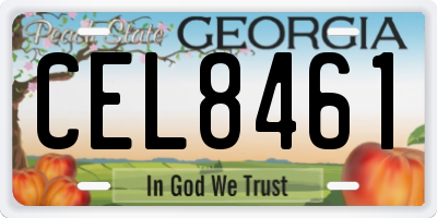 GA license plate CEL8461
