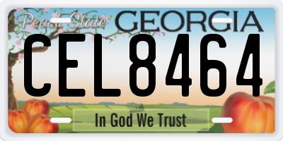 GA license plate CEL8464