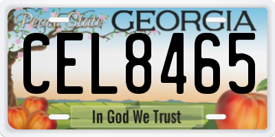 GA license plate CEL8465