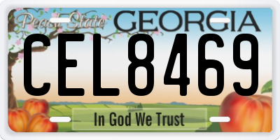 GA license plate CEL8469