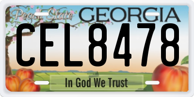 GA license plate CEL8478