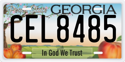 GA license plate CEL8485