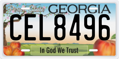GA license plate CEL8496