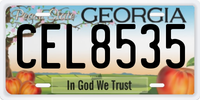 GA license plate CEL8535