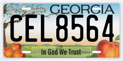 GA license plate CEL8564