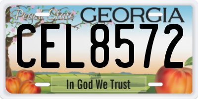 GA license plate CEL8572