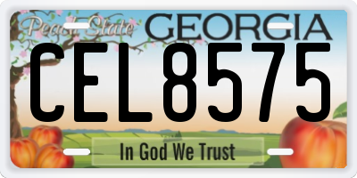 GA license plate CEL8575