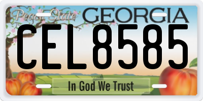 GA license plate CEL8585